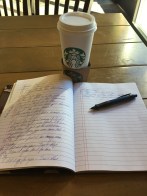 Writing at Starbuck's in Farmington, circa October 12, 2015.