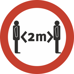 Photo of international social distance emblem.