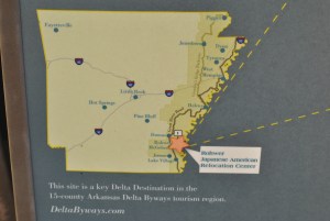 Map showing location of Rohwer Relocation Center in Arkansas.